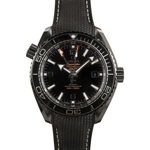 Pre-owned Omega Seamaster Planet Ocean Black Ceramic