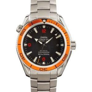 Preowned Omega Seamaster Planet Ocean 600M Orange Bezel