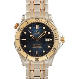 Omega Seamaster Yellow Gold on Steel Blue Dial