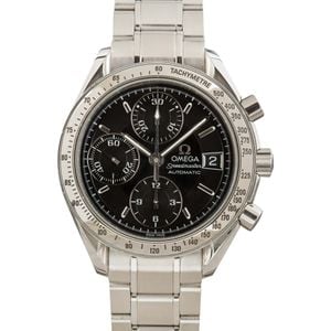 Pre-owned Omega Speedmaster Stainless Steel Black Dial