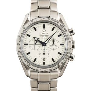 Pre-owned Omega Speedmaster White Dial