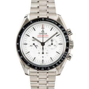 Pre-owned Omega Speedmaster Moonwatch White Dial