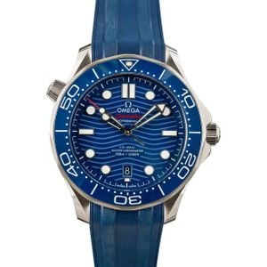 Omega Seamaster Diver 300M Blue Dial & Rubber Strap