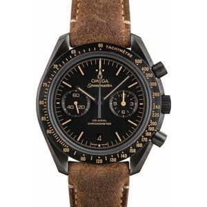 Omega Speedmaster Black Ceramic on Leather Strap