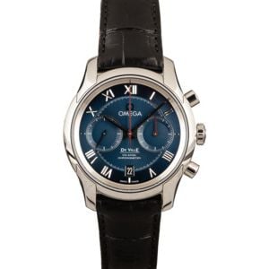 Omega De Ville Stainless Steel Blue Roman Dial