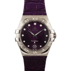 Omega Constellation Stainless Steel Purple Diamond Dial