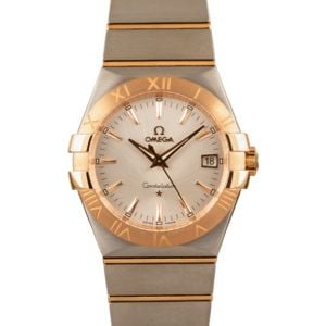 Omega Constellation Steel & 18k Red Gold Silver Dial