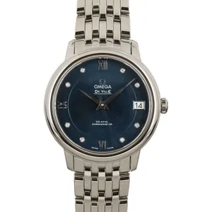 Ladies Omega De Ville Prestige Blue Diamond Dial