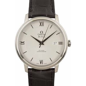 Omega De Ville Prestige Silver Dial on Black Leather Strap