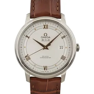 Omega De Ville Prestige Silver Dial & Brown Leather Strap