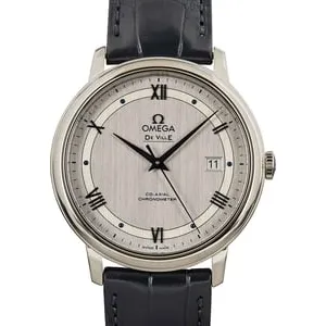 Omega De Ville Prestige Rhodium Silvery Dial