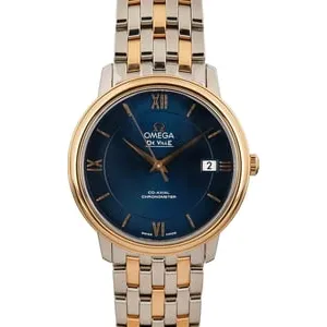 Ladies Omega De Ville Prestige Blue Roman Dial