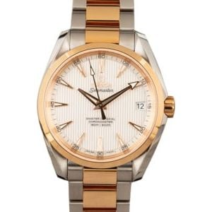 Mens Omega Seamaster Aqua Terra Steel & Red Gold