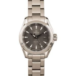 Ladies Omega Seamaster Aqua Terra Grey Teak Dial