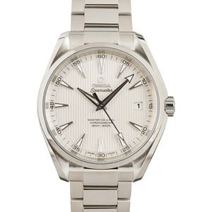 Pre-owned Omega Seamaster Aqua Terra 150M Silver Teak Dial