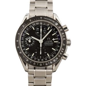 Pre-owned Omega Speedmaster Day-Date Stainless Steel