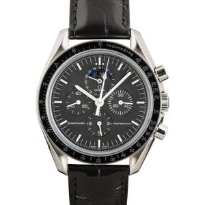 Omega Speedmaster Moonwatch 42MM Steel on Leather Strap