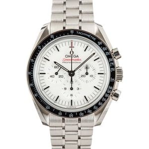 Pre-owned Omega Speedmaster Moonwatch White Dial