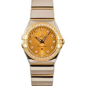 Omega Constellation Quartz Champagne Diamond Dial