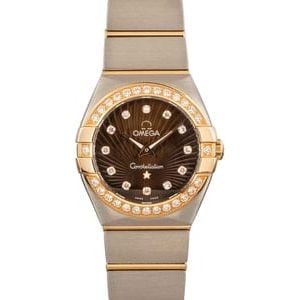 Womens Omega Constellation Brown Supernova Diamond Dial