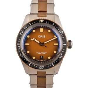 Mens Oris Divers Sixty-Five Steel & Bronze Brown Dial