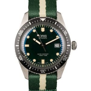 Oris Divers Sixty Five Green & Ivory Textile Strap