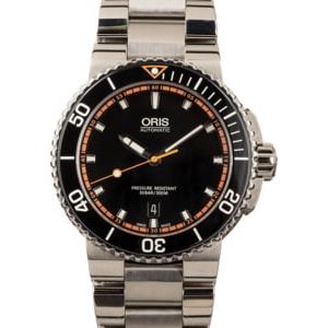 Mens Oris Aquis Date Stainless Steel Black Dial