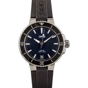 Ladies Oris Aquis Date Stainless Steel Blue Dial