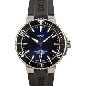 Oris Aquis Date Blue Dial & Black Rubber Strap