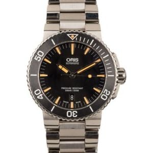 Mens Oris Aquis Stainless Steel Black Dial