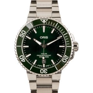 Mens Oris Aquis Date Green Dial