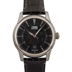 Oris Artelier Date Black Dial & Leather Strap