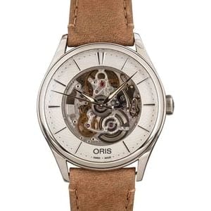 Oris Artelier Skeleton Steel on Light Brown Leather Strap