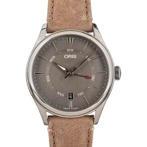 Oris Artelier Pointer Day Date Grey Dial & Leather Strap