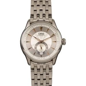 Oris Artelier Small Second Silver Guilloche Dial