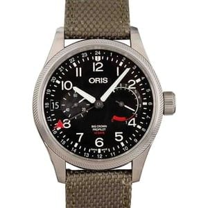 Oris Big Crown ProPilot Calibre 114 Black Dial & Olive Textile Strap