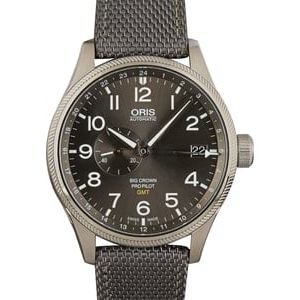 Oris Big Crown Pro Pilot GMT, Small Second Steel on Grey Strap