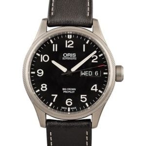 Oris Big Crown ProPilot Big Day Date Black Leather Strap