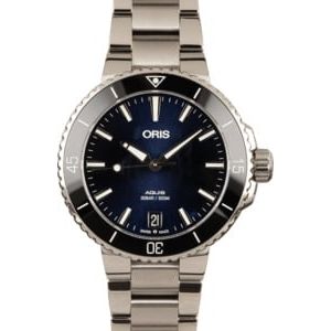 Oris Aquis Date Blue Dial Steel Watch