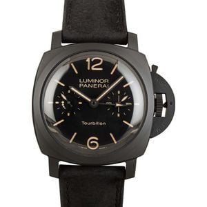 Pre-owned Panerai Luminor 1950 Tourbillon GMT Automatic Ceramica