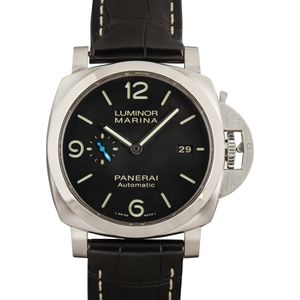 Panerai Luminor Marina Steel on Leather Black Dial