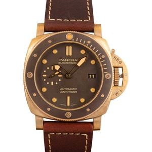 Pre-owned Panerai Submersible Bronzo Brown Dial