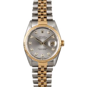 Rolex Datejust 16233 Rhodium Diamond Dial