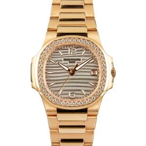 Patek Philippe Nautilus Rose Gold Diamond Bezel