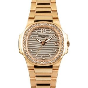 Patek Philippe Nautilus Rose Gold Diamond Bezel